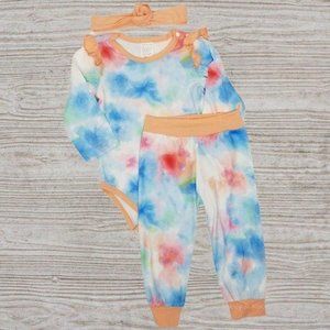 Baby Tie Dye Long Sleeve Bodysuit Pants Headband